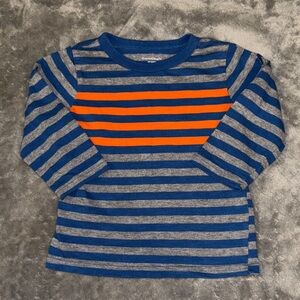Carter's Navy and Orange Striped Long Sleeve Tee